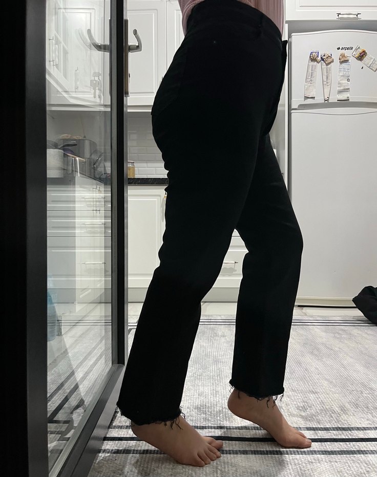 Siyah Regular Fit Midi Kot Pantolon - Görsel 3