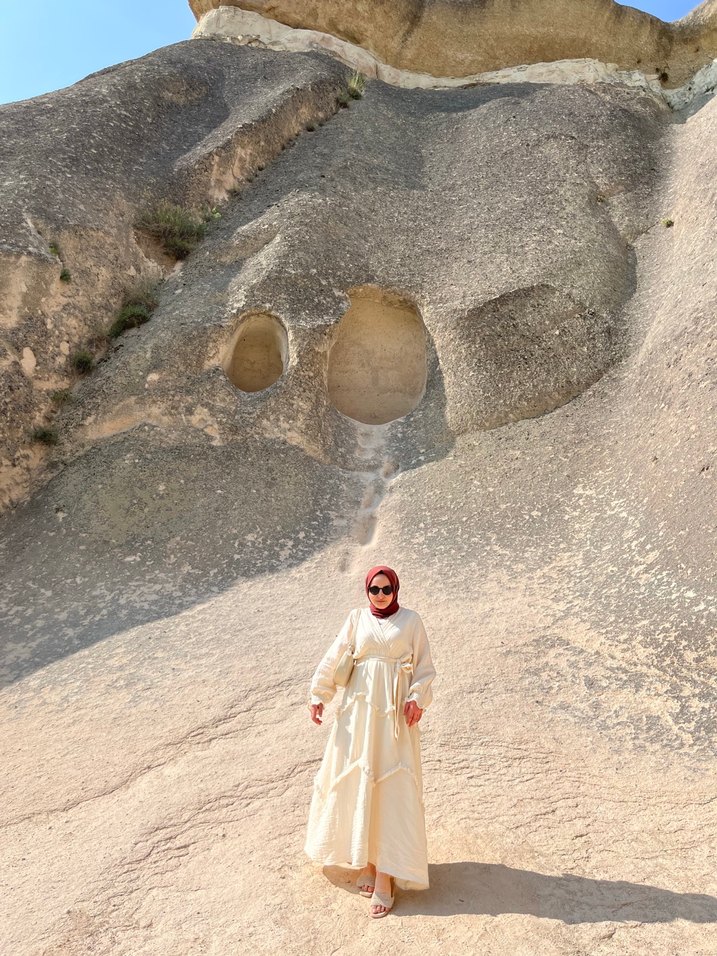 Etnik Desenli Uzun Beyaz Bohem Kadın Elbise - Görsel 5