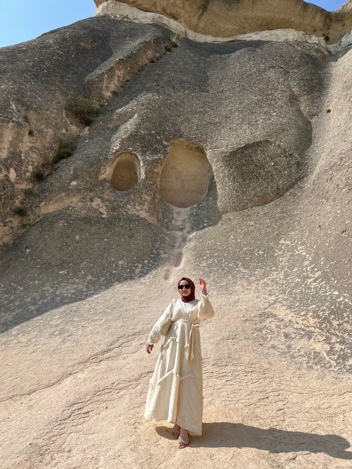 Etnik Desenli Uzun Beyaz Bohem Kadın Elbise - Görsel 3