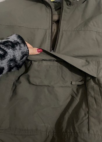 Gri Kapüşonsuz Streetwear Yağmurlukkanguru - Görsel 5