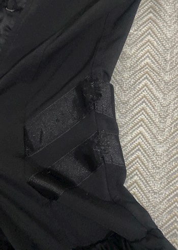 Siyah Gotik Midi Straplez Elbise - Görsel 2