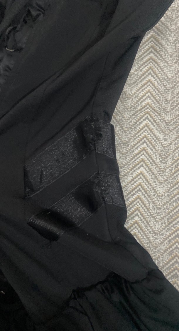 Siyah Gotik Midi Straplez Elbise - Görsel 2