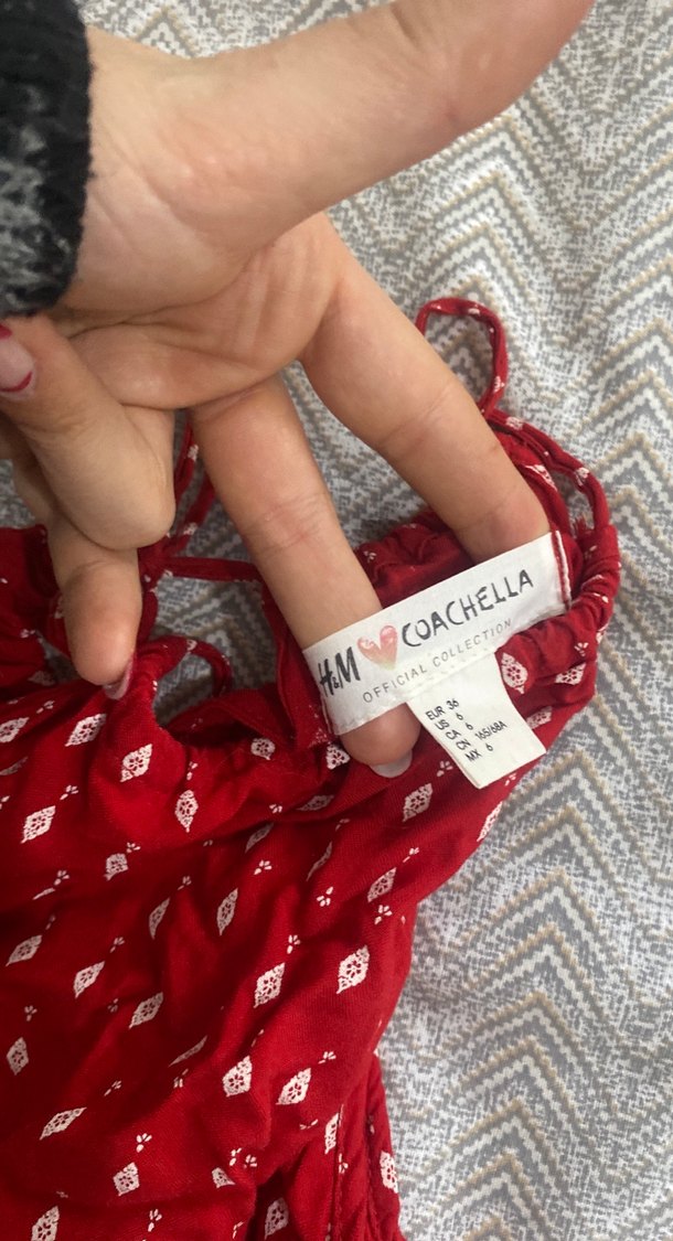 Kırmızı  Bohem Kısa Tulum - Görsel 4