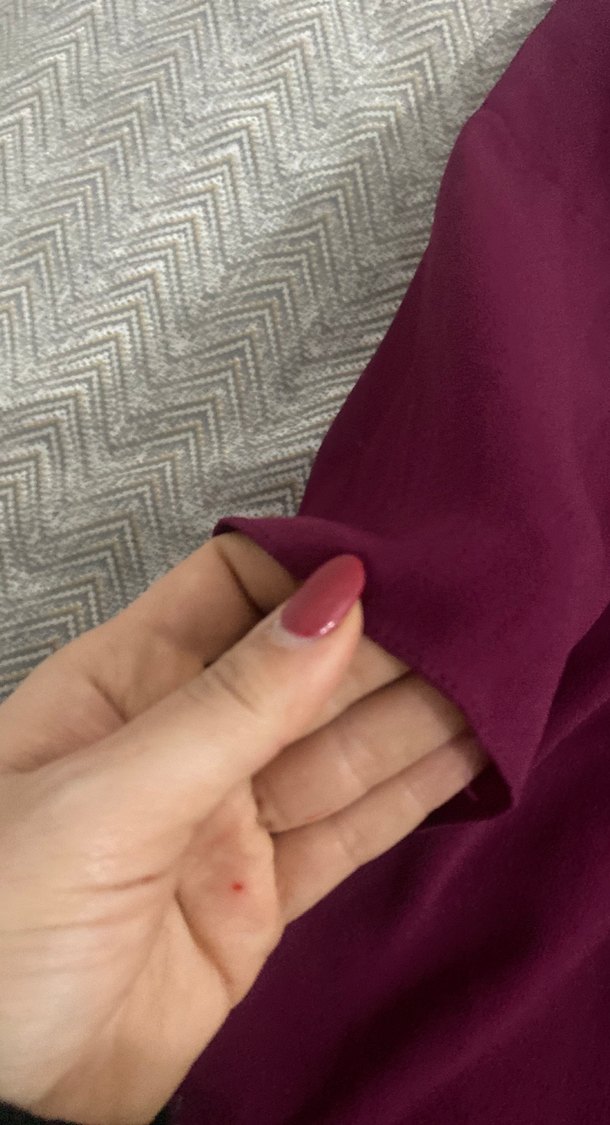 Bordo Uzun Kollu Düğmeli Hamile Tunik - Görsel 2