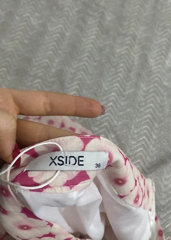 Pembe Çiçek Desenli Volanlı Mini Etek - Görsel 2