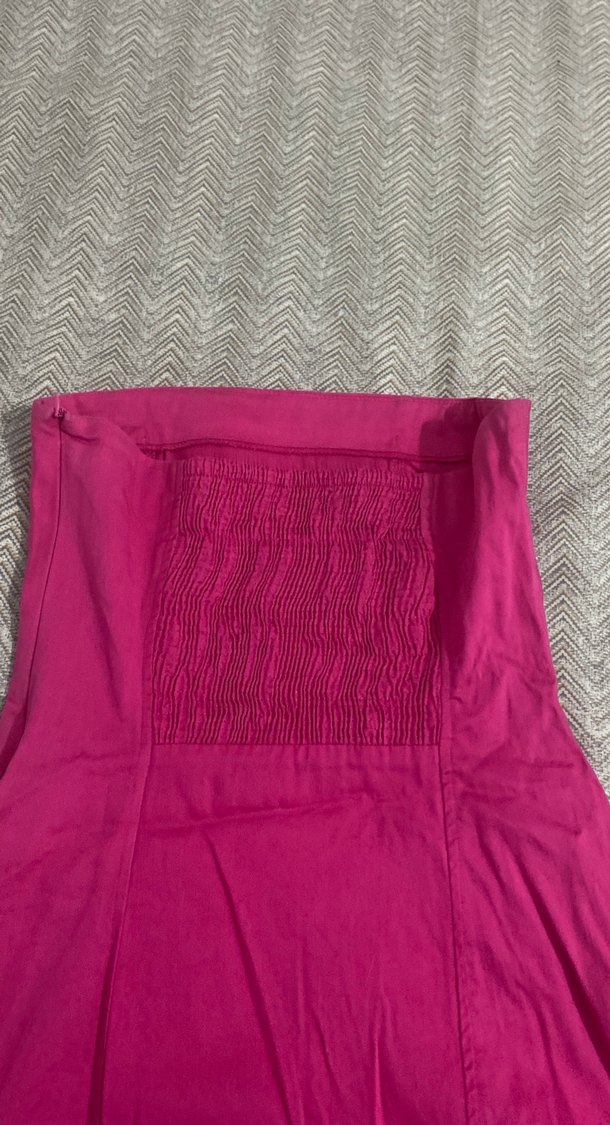 Pembe Straplez elbise - Görsel 3