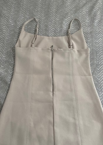 Bej mini İnce Askılı Kadın Elbise - Görsel 2