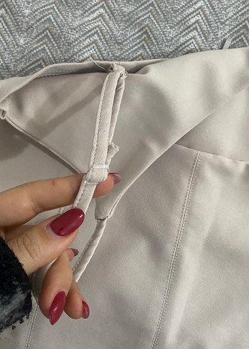 Bej mini İnce Askılı Kadın Elbise - Görsel 3