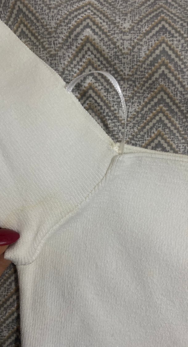 Düğmeli Beyaz Mini Crop Top - Görsel 5