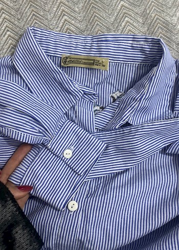 Mavi Denim Uzun Kollu Düğmeli Kadın Gömlek - Görsel 3