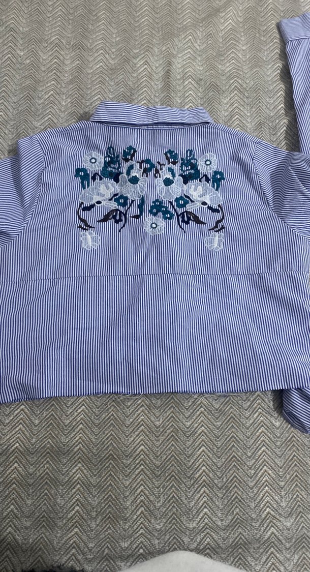 Mavi Denim Uzun Kollu Düğmeli Kadın Gömlek - Görsel 2