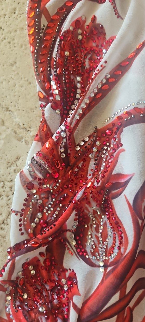 Kırmızı Desenli Bohem Mini Bluz - Görsel 3