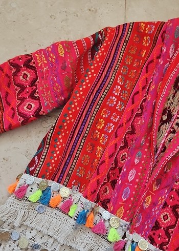 etnik renkli hırka - Görsel 5