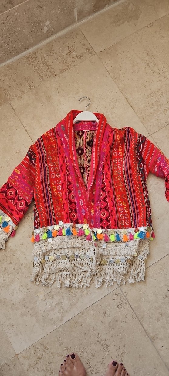 etnik renkli hırka - Görsel 3