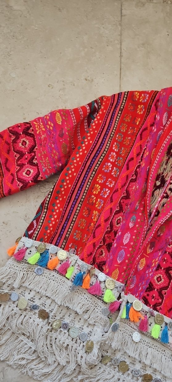 etnik renkli hırka - Görsel 5