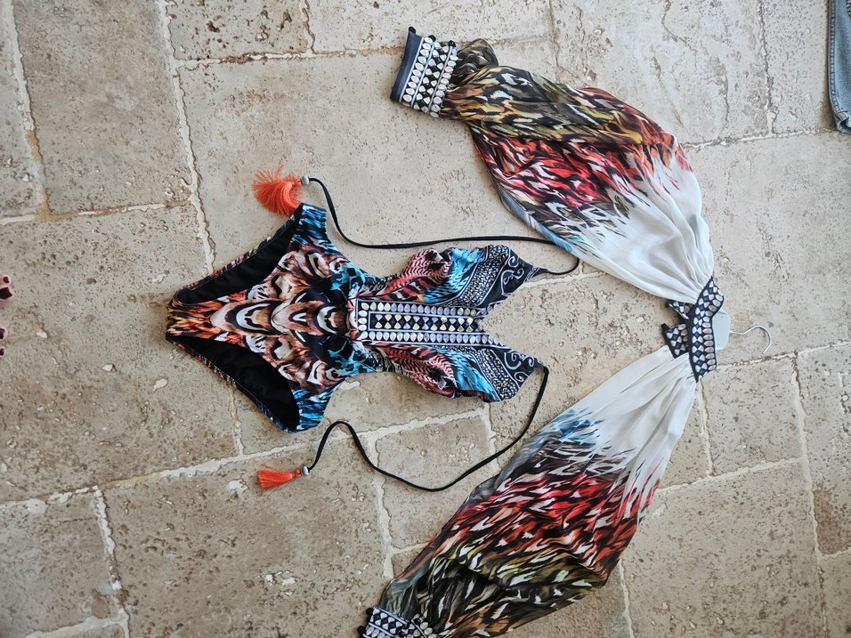 bolerolu  taşlı renkli mayokini - Görsel 2