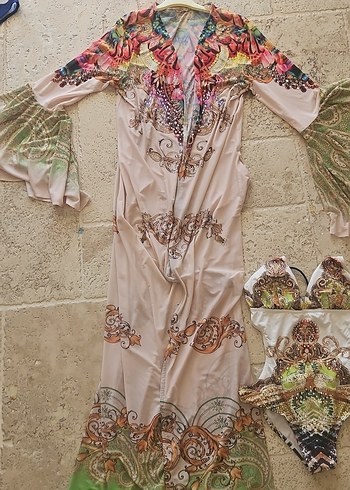 Uzun Kol Desenli Bohem Kimono - Görsel 4