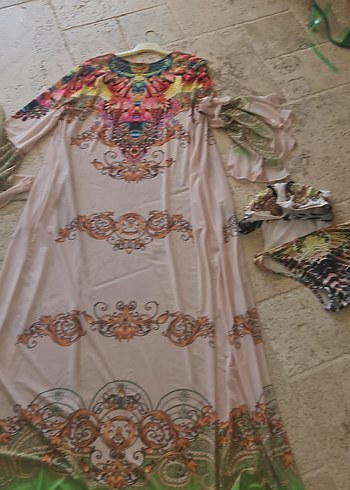 Uzun Kol Desenli Bohem Kimono - Görsel 12