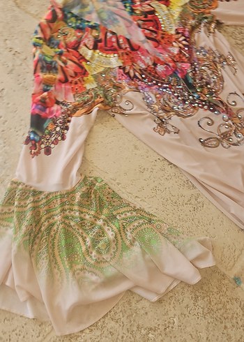 Uzun Kol Desenli Bohem Kimono - Görsel 7