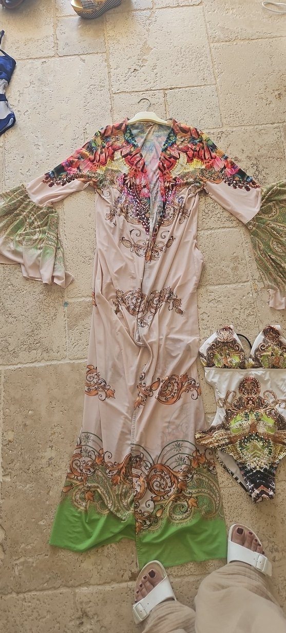 Uzun Kol Desenli Bohem Kimono - Görsel 4