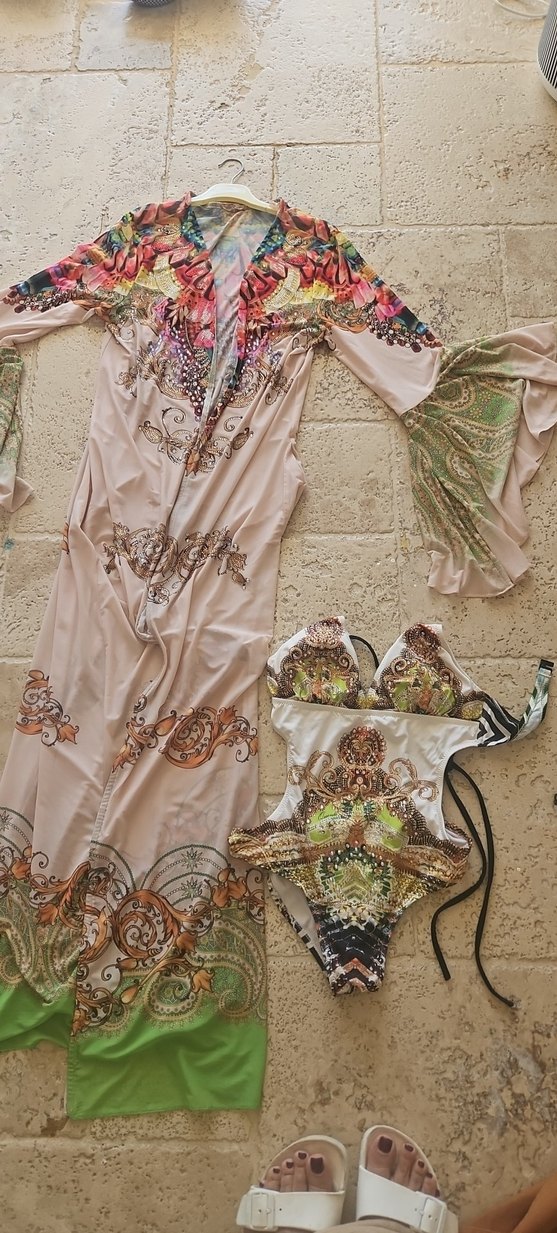 Uzun Kol Desenli Bohem Kimono - Görsel 2