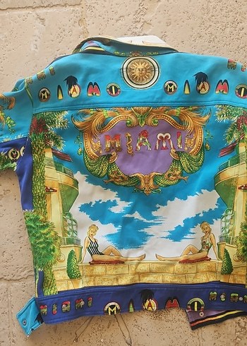 Renkli Baskılı Bohem unisex jean mont (oversize) - Görsel 8