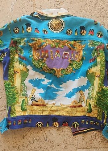 Renkli Baskılı Bohem unisex jean mont (oversize) - Görsel 9