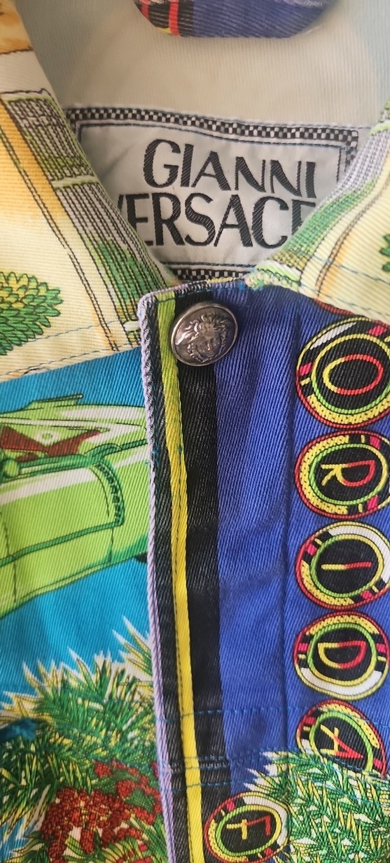 Renkli Baskılı Bohem unisex jean mont (oversize) - Görsel 4