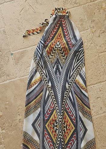 Bohem Çok Renkli Uzun Desenli Elbise - Görsel 6