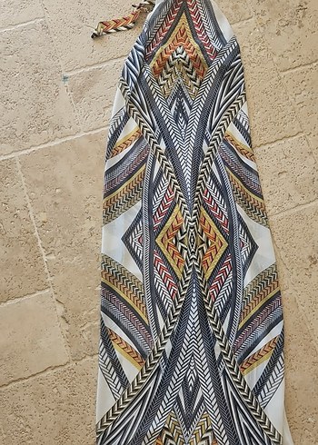 Bohem Çok Renkli Uzun Desenli Elbise - Görsel 5