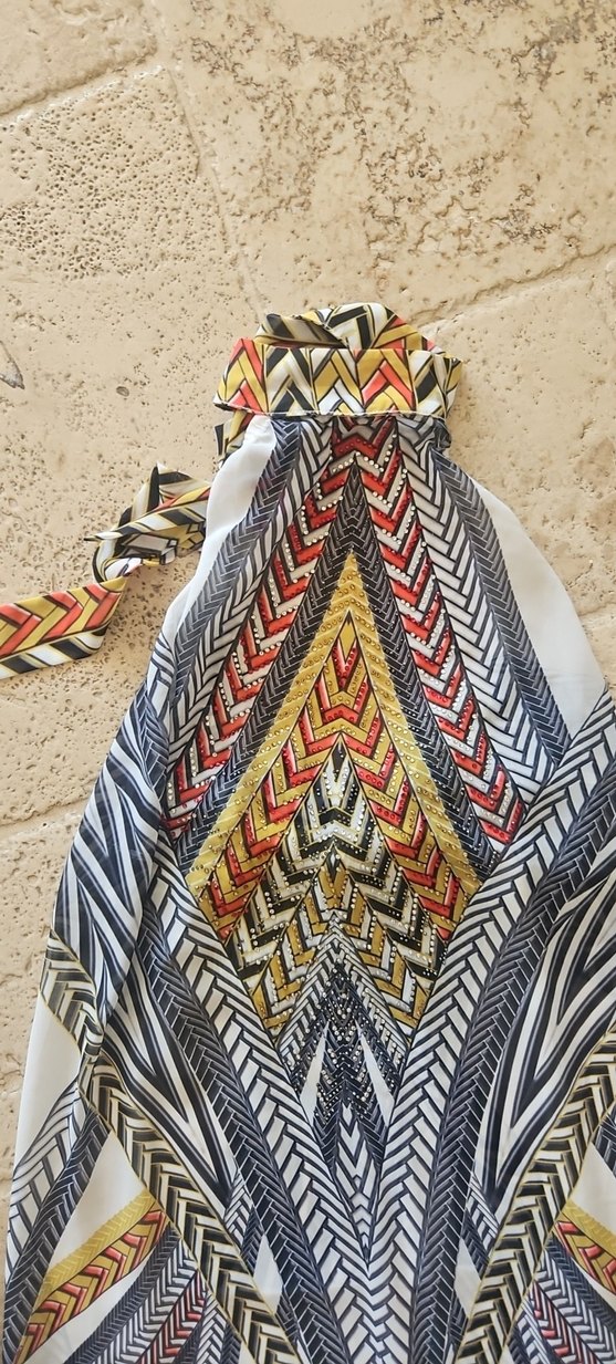 Bohem Çok Renkli Uzun Desenli Elbise - Görsel 3