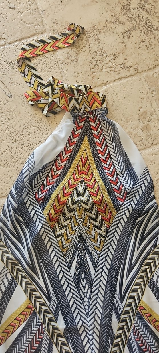 Bohem Çok Renkli Uzun Desenli Elbise - Görsel 2