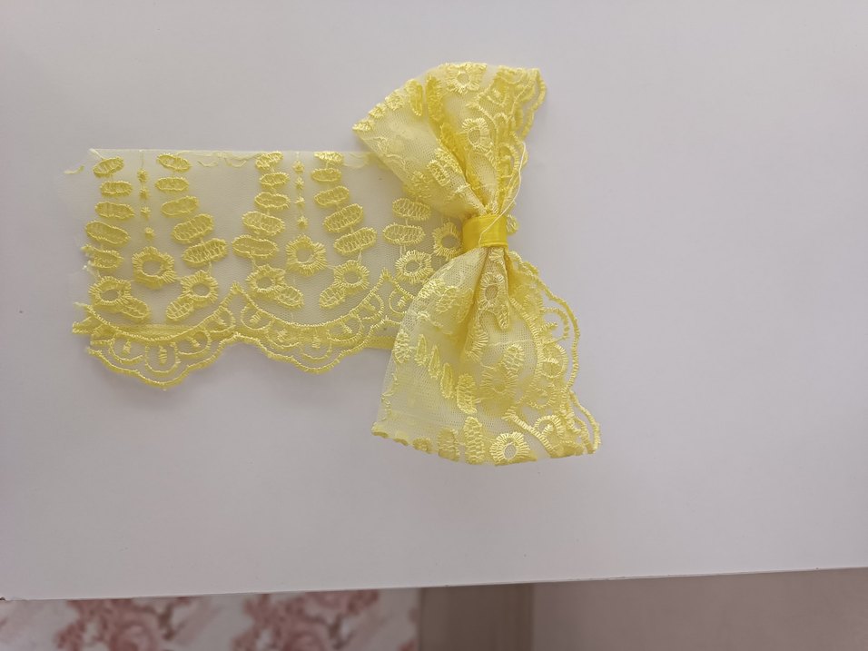 Sarı Dantel Detaylı Kız Çocuk Elbise - Görsel 3