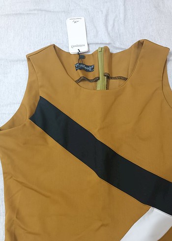 Hardal Kısa Elbise - Görsel 2