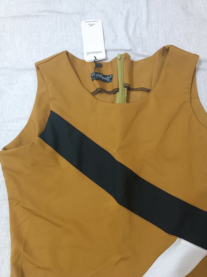 Hardal Kısa Elbise - Görsel 2