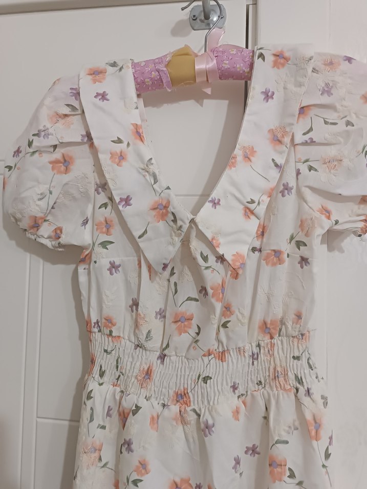 Uzun V Yaka Bohem Kadın Elbise - Görsel 2