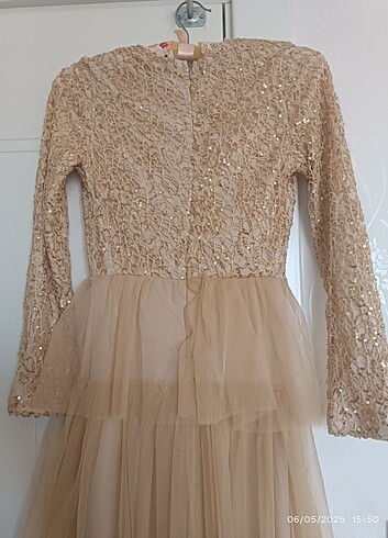 Payetli Gold elbise - Görsel 4