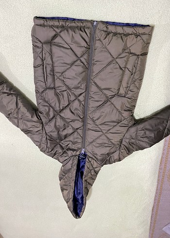 Koyu haki kapüşonlu erkek çocuk mont yeni - Görsel 4