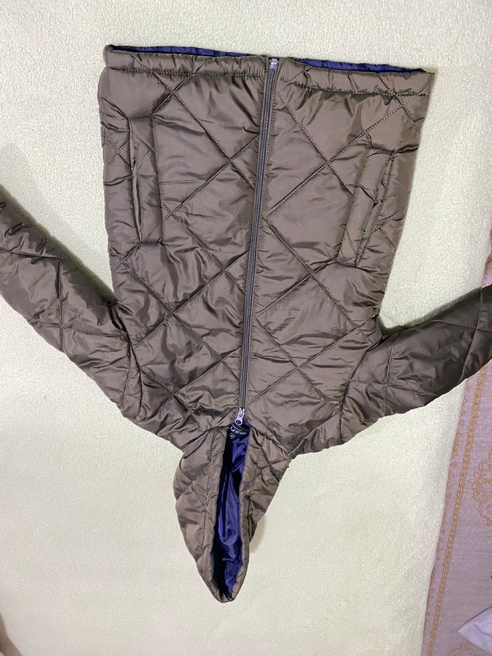 Koyu haki kapüşonlu erkek çocuk mont yeni - Görsel 4