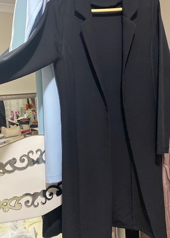 Siyah Uzun Kadın Ofis Kabanı Blazer çeket yeni - Görsel 2