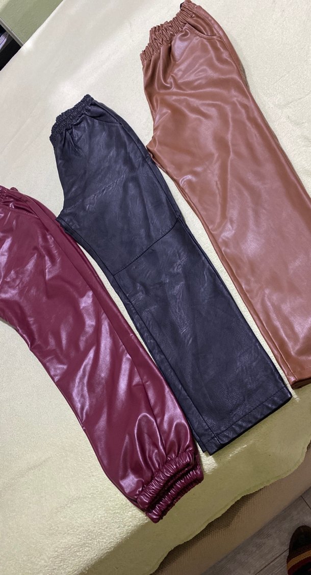 3 adet deri pantolon sıfır - Görsel 4