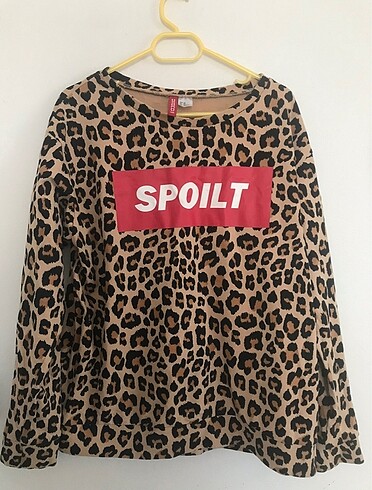 Leopar desenli sweatshirt