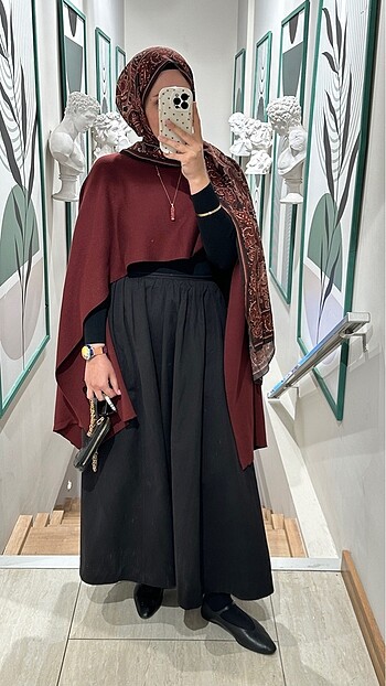 Suud Collection Bordo pelerin