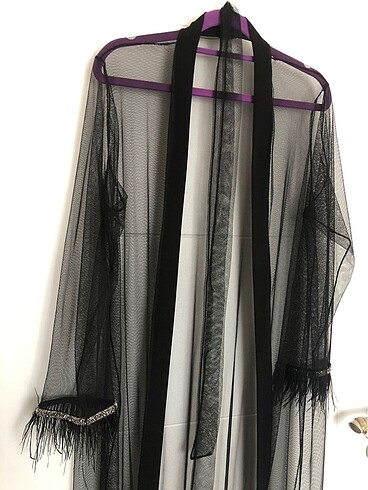Taşlı tül abaya