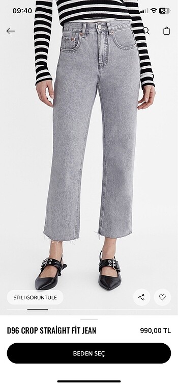 Stradivarius 996 crop straight fit jean