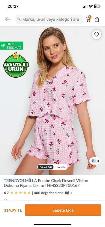 Pembe pijama takımı