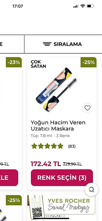 Yves Rocher Yves rocher yoğun hacim ve uzunluk veren maskara