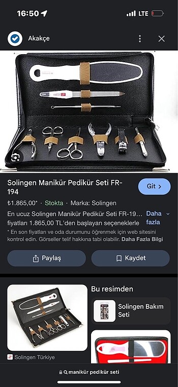 Manikürcü pedikür seti