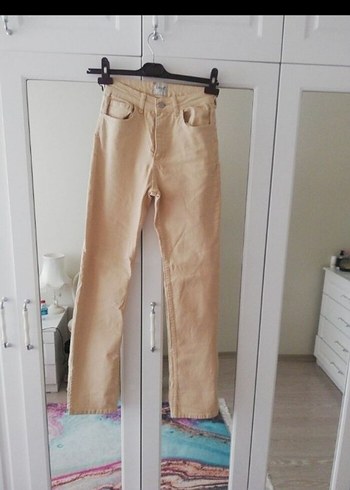 27 Beden Bej Midi Kadın Regular Fit Jean