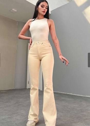 Bej Midi Kadın Regular Fit Jean